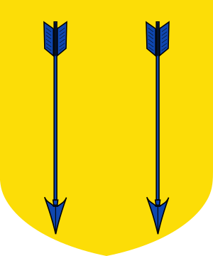 Blason de la famille Rodellec du Porzic tel que réellement vu dans la chapelle